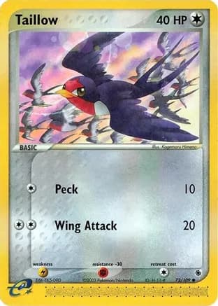 Taillow — EX Ruby and Sapphire Pokémon TCG card by Kagemaru Himeno