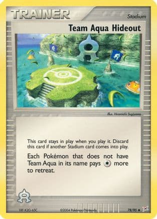 Team Aqua Hideout — EX Team Magma vs Team Aqua Pokémon TCG card by Hiromichi Sugiyama