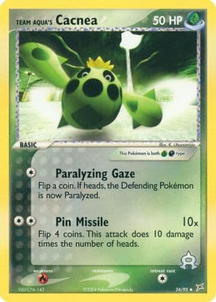 Team Aqua's Cacnea - 24/95 — EX Team Magma vs Team Aqua Pokémon TCG card by K. Utsunomiya
