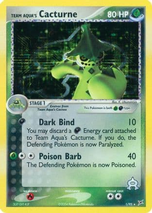 Team Aqua's Cacturne — EX Team Magma vs Team Aqua Pokémon TCG card by K. Utsunomiya