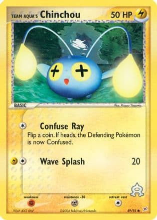 Team Aqua's Chinchou — EX Team Magma vs Team Aqua Pokémon TCG card by Kazuo Yazawa