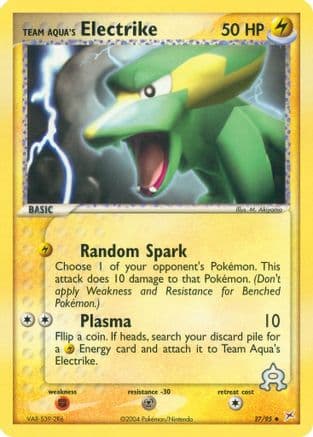 Team Aqua's Electrike - 27/95 — EX Team Magma vs Team Aqua Pokémon TCG card by M. Akiyama