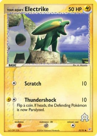 Team Aqua's Electrike - 52/95 — EX Team Magma vs Team Aqua Pokémon TCG card by M. Akiyama