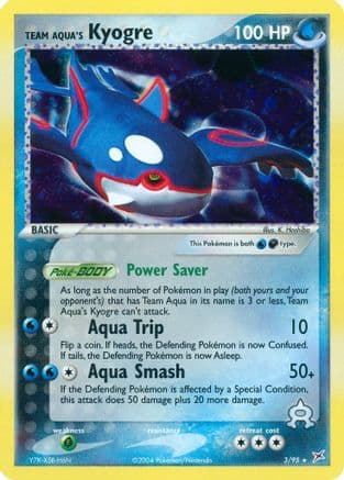 Team Aqua's Kyogre — EX Team Magma vs Team Aqua Pokémon TCG card by K. Hoshiba