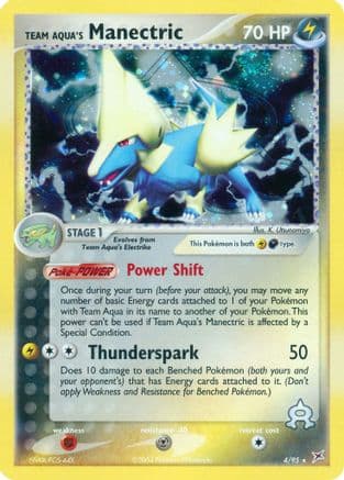 Team Aqua's Manectric - 4/95 — EX Team Magma vs Team Aqua Pokémon TCG card by K. Utsunomiya