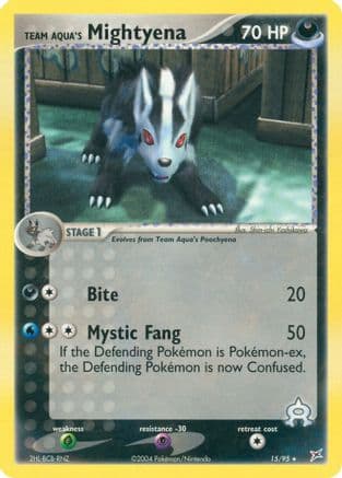 Team Aqua's Mightyena - 15/95 — EX Team Magma vs Team Aqua Pokémon TCG card by Shin-ichi Yoshikawa