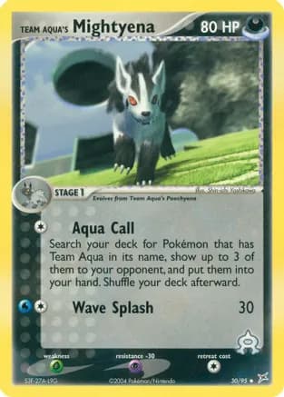 Team Aqua's Mightyena - 30/95 — EX Team Magma vs Team Aqua Pokémon TCG card by Shin-ichi Yoshikawa