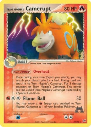 Team Magma's Camerupt — EX Team Magma vs Team Aqua Pokémon TCG card by Katsura Tabata