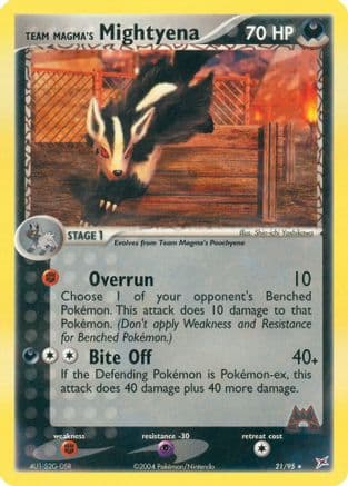 Team Magma's Mightyena - 21/95 — EX Team Magma vs Team Aqua Pokémon TCG card by Shin-ichi Yoshikawa