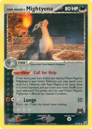 Team Magma's Mightyena - 37/95 — EX Team Magma vs Team Aqua Pokémon TCG card by Shinichi Yoshida