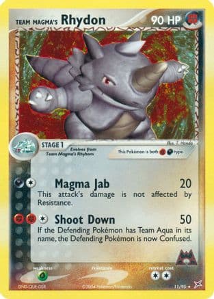 Team Magma's Rhydon - 11/95 — EX Team Magma vs Team Aqua Pokémon TCG card by T. Honda