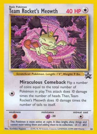 Team Rocket's Meowth — WoTC Promo Pokémon TCG card by Kunihiko Yuyama