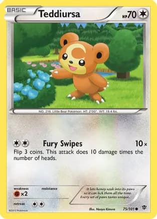 Teddiursa — Plasma Blast Pokémon TCG card by Naoyo Kimura