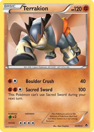 Terrakion — Emerging Powers Pokémon TCG card by 5ban Graphics