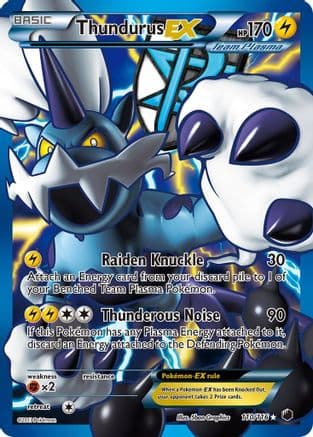 Thundurus EX (Team Plasma) (110 Full Art) — Plasma Freeze Pokémon TCG card by Shinji Saito
