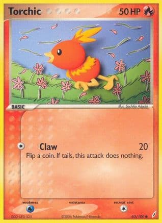 Torchic - 065/100 — Crystal Guardians Pokémon TCG card by Sachiko Adachi