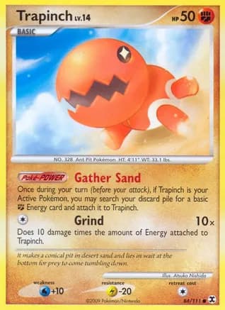Trapinch — Rising Rivals Pokémon TCG card by Atsuko Nishida