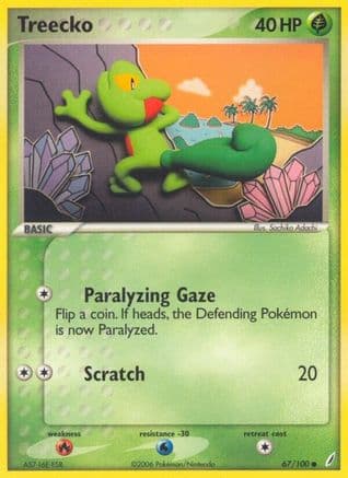 Treecko — Crystal Guardians Pokémon TCG card by Sachiko Adachi