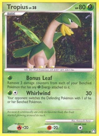 Tropius — Mysterious Treasures Pokémon TCG card by Kazuyuki Kano
