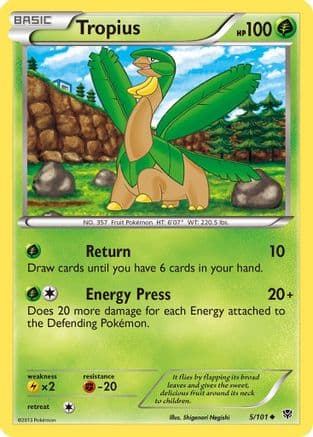 Tropius — Plasma Blast Pokémon TCG card by Shin Nagasawa