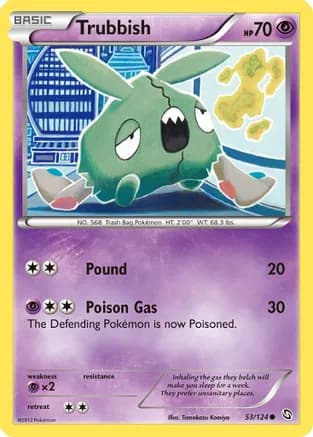 Trubbish — Dragons Exalted Pokémon TCG card by Tomokazu Komiya