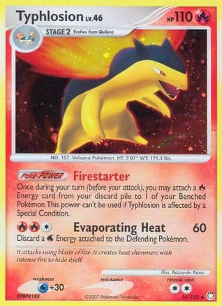 Typhlosion — Mysterious Treasures Pokémon TCG card by Kazuyuki Kano
