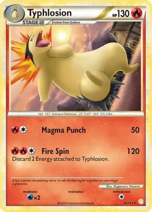 Typhlosion — HeartGold SoulSilver Pokémon TCG card by Kagemaru Himeno