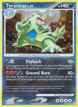 Tyranitar — Mysterious Treasures Pokémon TCG card by Masakazu Fukuda