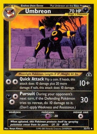 Umbreon (32) — Neo Discovery Pokémon TCG card by Naoyo Kimura