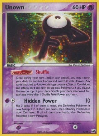 Unown (F) — EX Unseen Forces Pokémon TCG card by Ken Sugimori