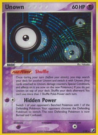Unown (I) — EX Unseen Forces Pokémon TCG card by K. Komayama