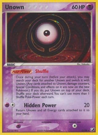 Unown (O) — EX Unseen Forces Pokémon TCG card by aky Takaboshi