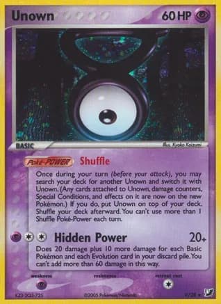 Unown (V) — EX Unseen Forces Pokémon TCG card by Ken Sugimori