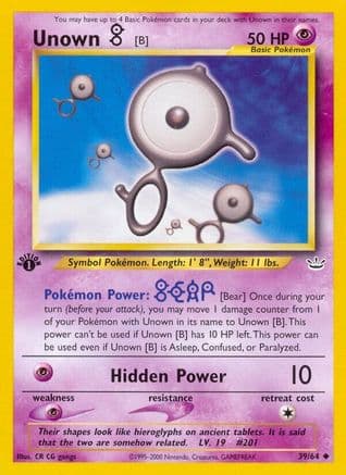 Unown [B] — Neo Revelation Pokémon TCG card by CR CG gangs
