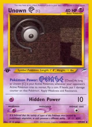 Unown [C] — Neo Destiny Pokémon TCG card by CR CG gangs