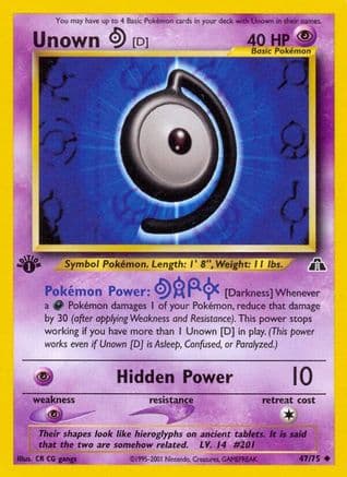 Unown [D] — Neo Discovery Pokémon TCG card by CR CG gangs