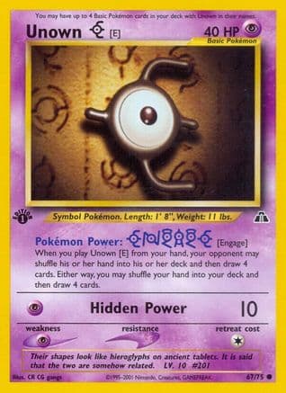 Unown [E] — Neo Discovery Pokémon TCG card by CR CG gangs