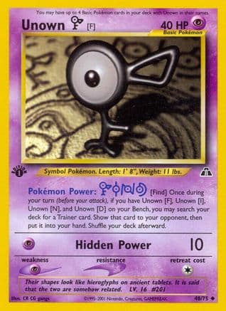 Unown [F] — Neo Discovery Pokémon TCG card by CR CG gangs