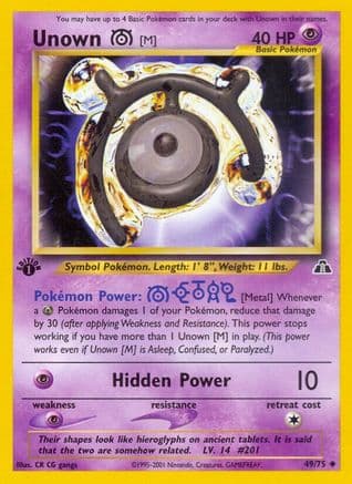 Unown [M] — Neo Discovery Pokémon TCG card by CR CG gangs
