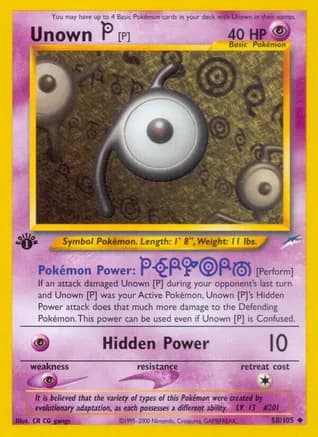 Unown [P] — Neo Destiny Pokémon TCG card by CR CG gangs