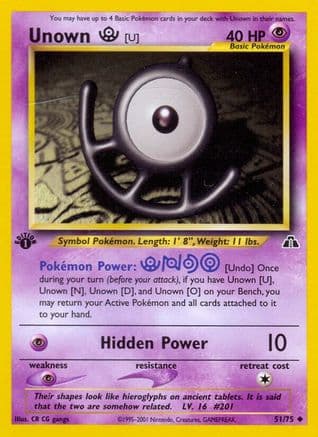 Unown [U] — Neo Discovery Pokémon TCG card by CR CG gangs