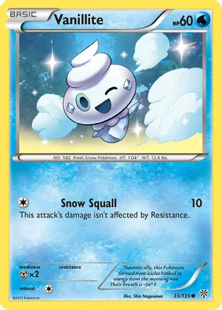 Vanillite — Plasma Storm Pokémon TCG card by Shin Nagasawa