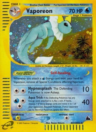 Vaporeon (H31) — Skyridge Pokémon TCG card by Naoyo Kimura