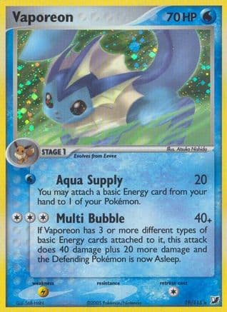 Vaporeon — EX Unseen Forces Pokémon TCG card by Atsuko Nishida
