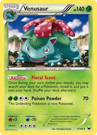 Venusaur — Dark Explorers Pokémon TCG card by KEIICHIRO ITO