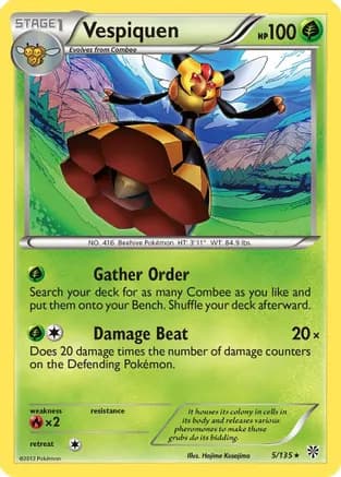 Vespiquen — Plasma Storm Pokémon TCG card by Hajime Kusajima
