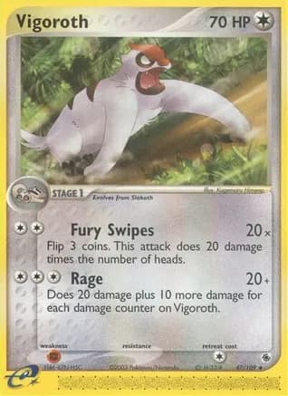 Vigoroth — EX Ruby and Sapphire Pokémon TCG card by Kagemaru Himeno