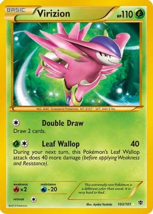Virizion (Secret) — Plasma Blast Pokémon TCG card by Ayako Yoshida