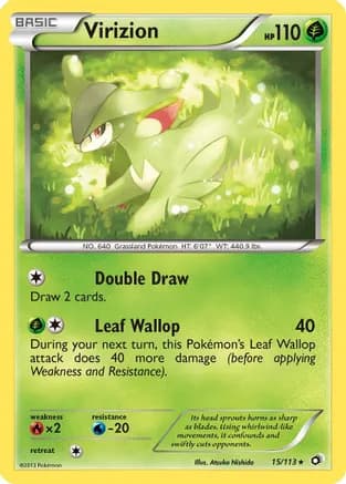Virizion — Legendary Treasures Pokémon TCG card by Kagemaru Himeno