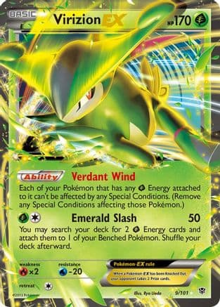 Virizion EX — Plasma Blast Pokémon TCG card by Ryo Ueda